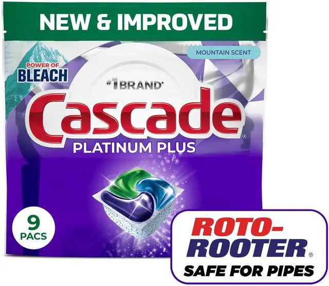 Alt view image 3 of 7 - Cascade Platinum Plus Dishwasher Pods, Dishwasher Detergent, Dish Detergent Soap, Mountain, 9 Count