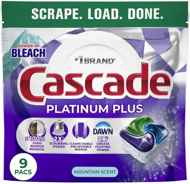 Alt view image 5 of 7 - Cascade Platinum Plus Dishwasher Pods, Dishwasher Detergent, Dish Detergent Soap, Mountain, 9 Count