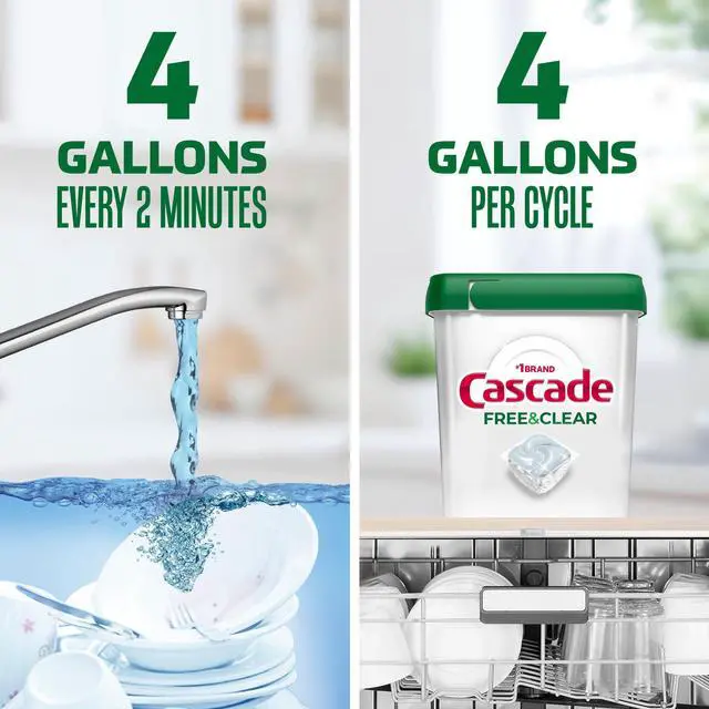 Alt view image 6 of 7 - Cascade Free & Clear Dishwasher Pods, Dish Detergent Soap, Unscented, 19 Count