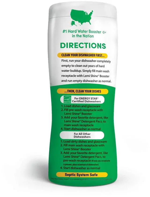 Alt view image 6 of 6 - Lemi Shine Dish Detergent Booster, Gets Rid of Hard Water Spots, 10oz