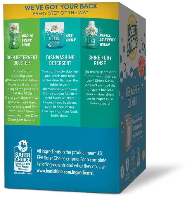 Alt view image 5 of 6 - Lemi Shine Dishwasher Cleaner, Lemon Scent, Deodorizes and Removes Build-up, 4 Ct