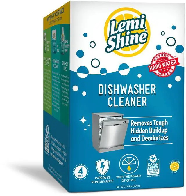 Alt view image 4 of 6 - Lemi Shine Dishwasher Cleaner, Lemon Scent, Deodorizes and Removes Build-up, 4 Ct