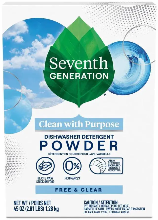 Main image of Seventh Generation Dishwasher Detergent Powder, Free & Clear, 45 fl Oz