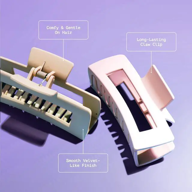 Alt view image 7 of 7 - Gimme Beauty Rectangle Claw Clip for Thick Hair, Pink Blonde, 2 Count