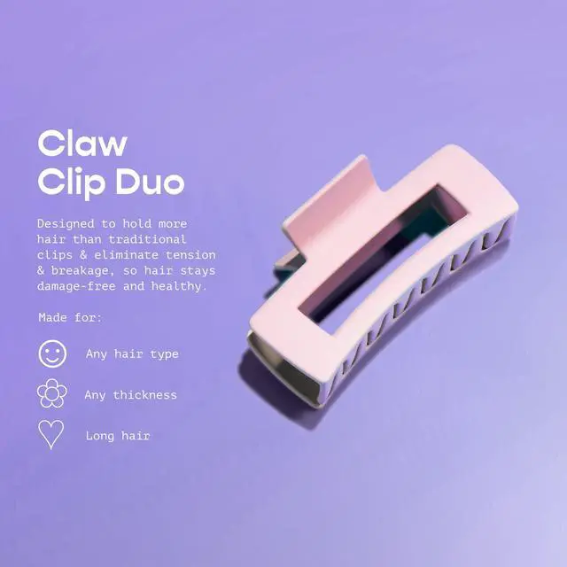 Alt view image 2 of 7 - Gimme Beauty Rectangle Claw Clip for Thick Hair, Pink Blonde, 2 Count
