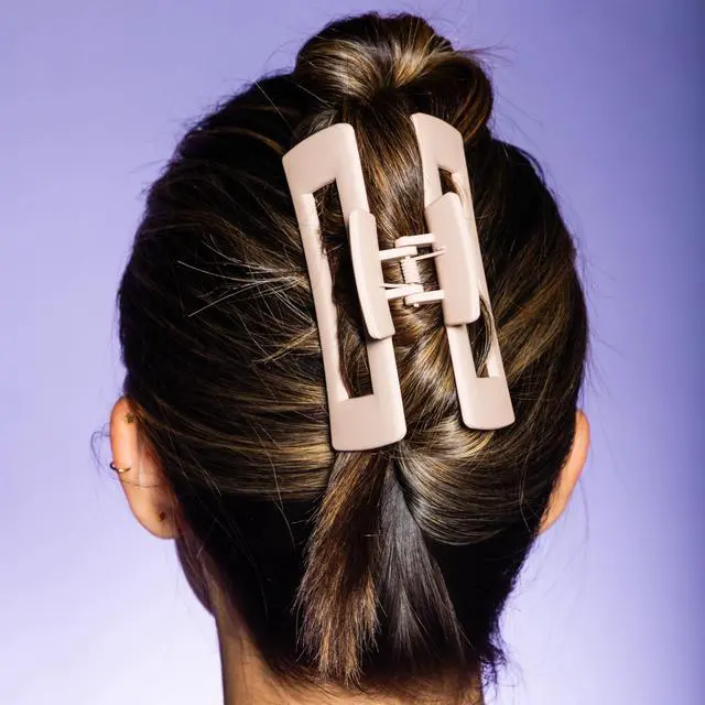 Main image of Gimme Beauty Rectangle Claw Clip for Thick Hair, Pink Blonde, 2 Count