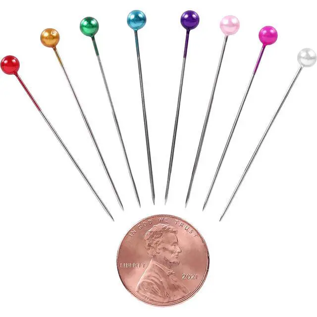 Alt view image 4 of 7 - Hello Hobby Size 24 Long Pearlized Head Steel Pins, Assorted Colors, 250 Count