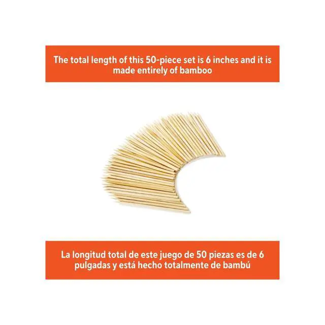 Alt view image 5 of 6 - (3 pack) IMUSA 50pc Bamboo Corn Skewer Set, 6in