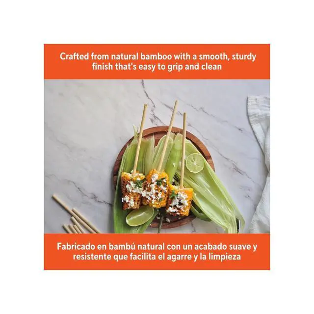 Alt view image 4 of 6 - (3 pack) IMUSA 50pc Bamboo Corn Skewer Set, 6in