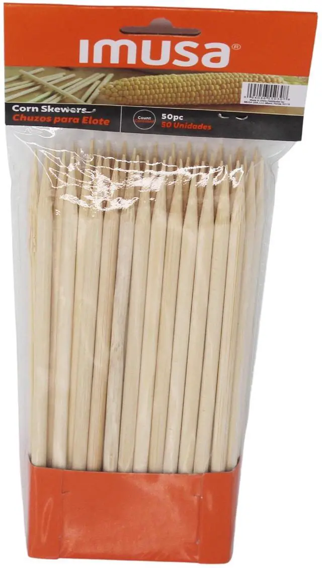 Main image of (3 pack) IMUSA 50pc Bamboo Corn Skewer Set, 6in
