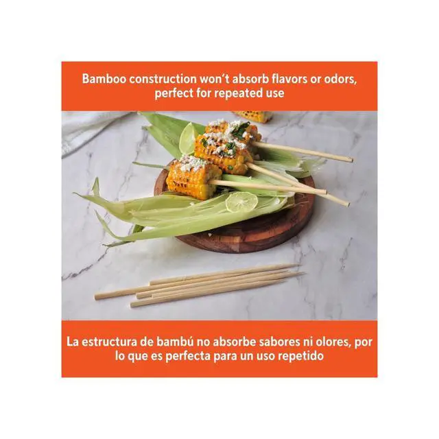 Alt view image 3 of 6 - (3 pack) IMUSA 50pc Bamboo Corn Skewer Set, 6in