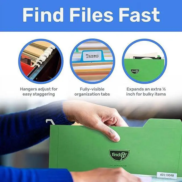 Alt view image 3 of 3 - Find It Mini Hanging File Folders- 6 PK Assorted
