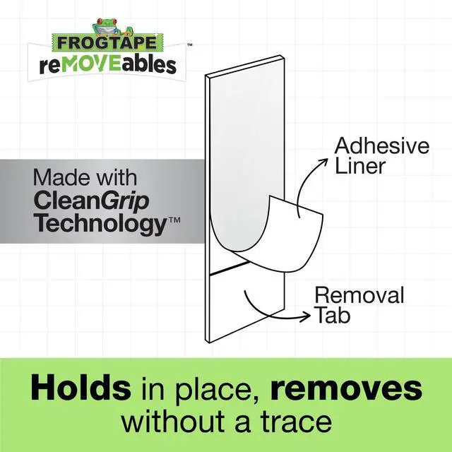 Alt view image 3 of 6 - FrogTape reMOVEables Large White Picture Hanging Strips, 12 Pairs or 24 Mounting Strips Total