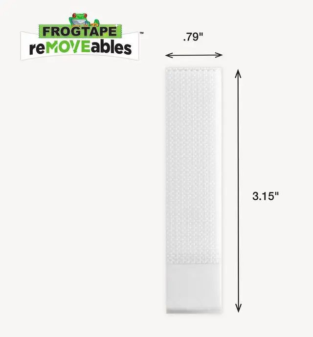 Main image of FrogTape reMOVEables Large White Picture Hanging Strips, 12 Pairs or 24 Mounting Strips Total
