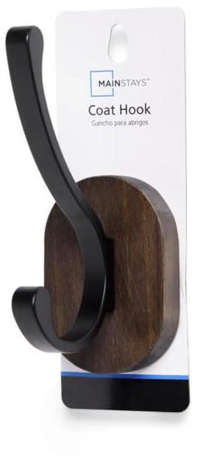 Main image of Mainstays Round Wood Hanger Backer with Black Hook 1 Pack