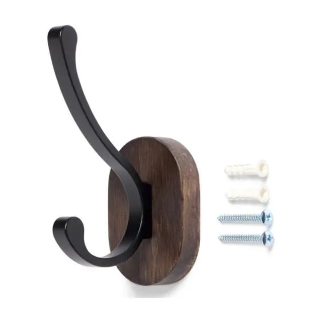 Alt view image 4 of 6 - Mainstays Round Wood Hanger Backer with Black Hook 1 Pack