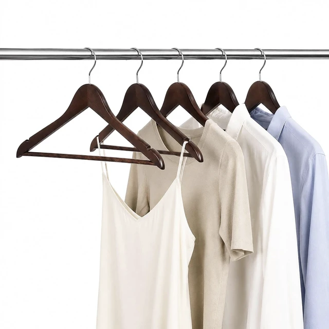 Alt view image 5 of 7 - Better Homes & Gardens Walnut Finish Wood Suit Hangers, 5 Pack, Adult
