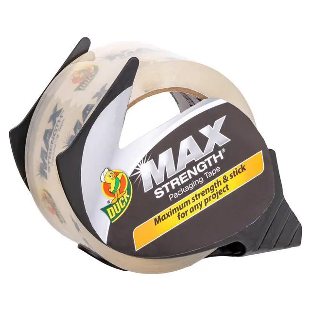 Alt view image 4 of 6 - Duck Max Strength Clear Packaging Tape with Dispenser, 1.88 in. x 38.2 yd.