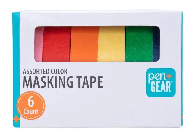 Alt view image 7 of 7 - Pen+Gear Masking Tape, 0.59 in x 15 yds, Multicolor, 6 Rolls