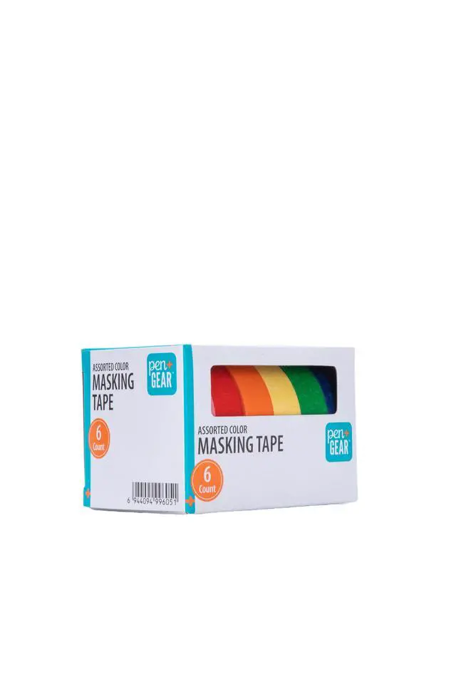 Alt view image 2 of 7 - Pen+Gear Masking Tape, 0.59 in x 15 yds, Multicolor, 6 Rolls