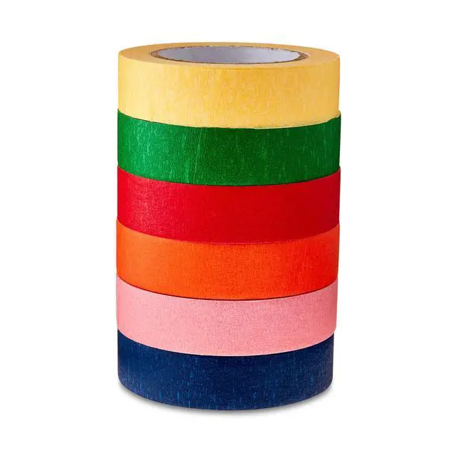 Alt view image 3 of 7 - Pen+Gear Masking Tape, 0.59 in x 15 yds, Multicolor, 6 Rolls