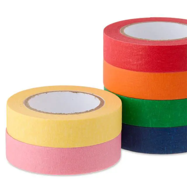 Alt view image 6 of 7 - Pen+Gear Masking Tape, 0.59 in x 15 yds, Multicolor, 6 Rolls