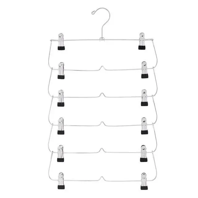 Alt view image 2 of 6 - Mainstays 6-Tier Space-Saving Chrome Metal Pant & Skirt Hanger