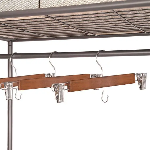 Alt view image 6 of 7 - Better Homes & Gardens Walnut Wood Pant & Skirt Hangers, 3 Pack