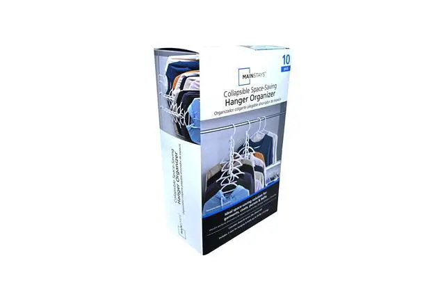 Alt view image 5 of 5 - Mainstays Space Saving Cascading Foldable Non-Slip Plastic Clothing Hanger, 10 Pack, White