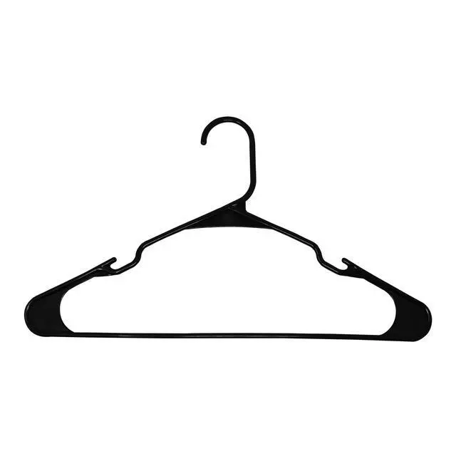 Alt view image 2 of 4 - Mainstays Plastic Notched Adult Clothes Hangers, Black, 50 Count