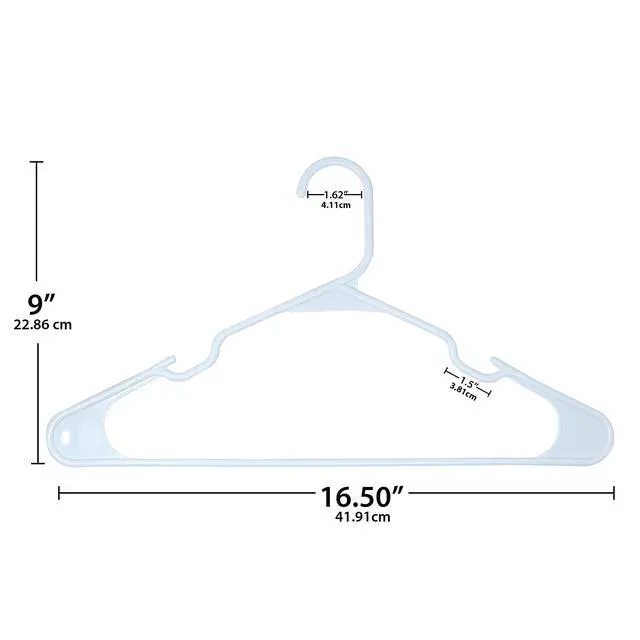 Alt view image 5 of 5 - Mainstays Plastic Notched Adult Hangers for Any Clothing Type, Arctic White 50 Count