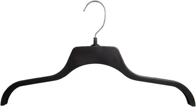 Alt view image 2 of 7 - Hanger Central 10 Pack Black Plastic Non Slip Sweater Hangers 17 inch