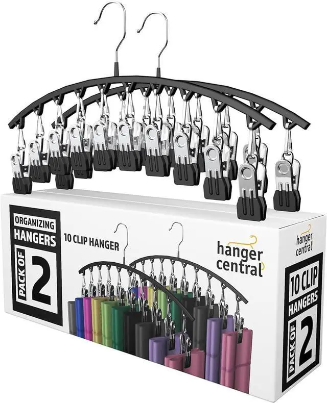 Main image of Hanger Central 2 Pack Non Slip Legging Hangers with 10 Clips