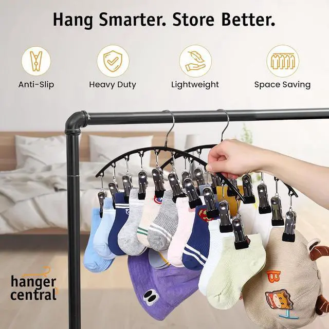 Alt view image 2 of 4 - Hanger Central 2 Pack Non Slip Legging Hangers with 10 Clips