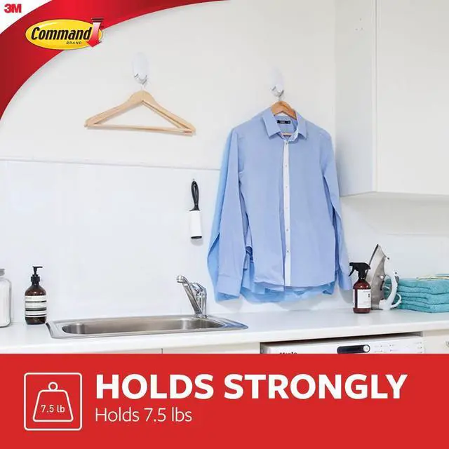Alt view image 4 of 7 - (2 pack) Command Clothes Hanger, White, Large, 1 Wall Hanger