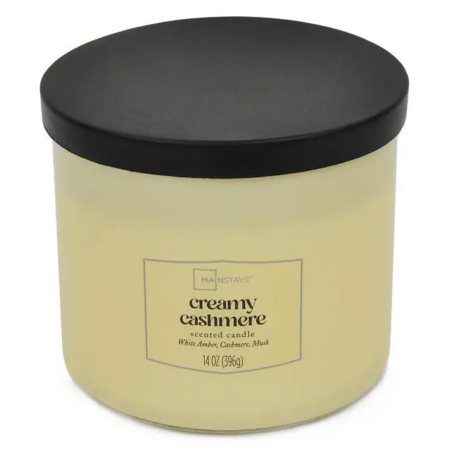 Alt view image 6 of 6 - Mainstays Textured Wrapped 3-Wick Candle, Creamy Cashmere, 14 Ounce