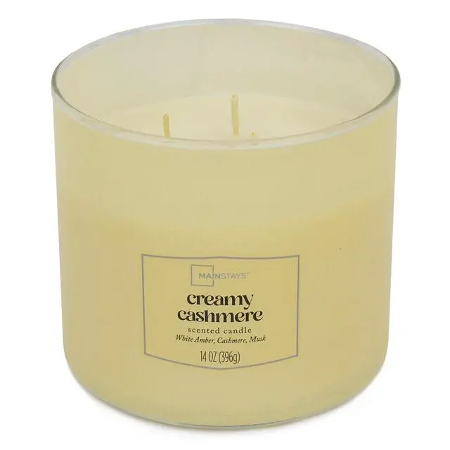 Alt view image 4 of 6 - Mainstays Textured Wrapped 3-Wick Candle, Creamy Cashmere, 14 Ounce
