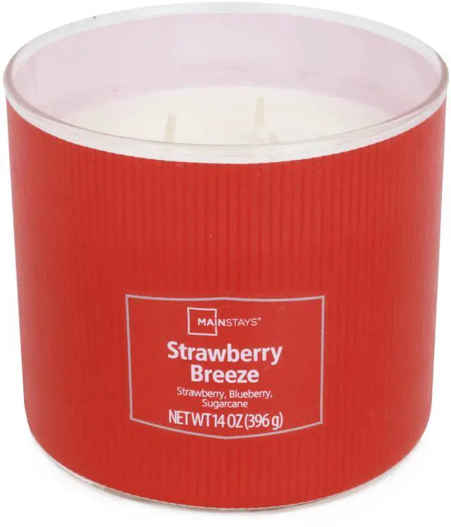 Alt view image 6 of 6 - Mainstays Textured Wrap Strawberry Breeze 3-Wick Candle, 14 oz