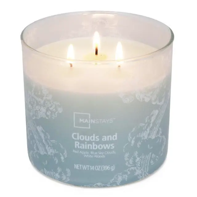 Alt view image 4 of 6 - Mainstays 3-Wick Clouds & Rainbows Scented Jar Candle, 14 oz