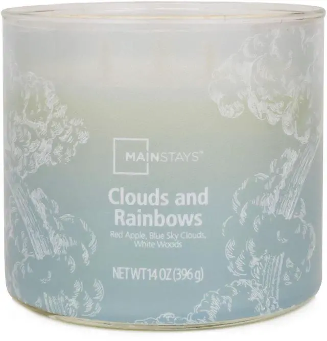 Main image of Mainstays 3-Wick Clouds & Rainbows Scented Jar Candle, 14 oz