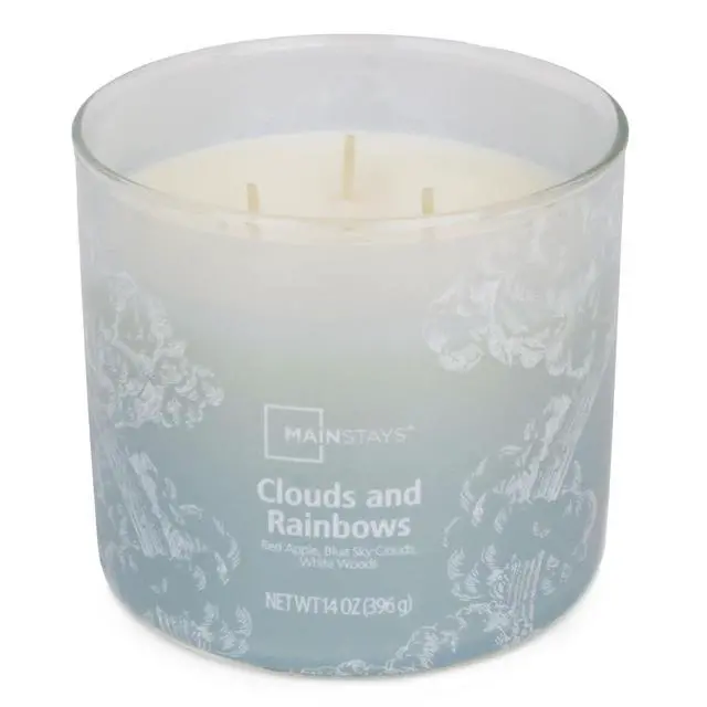 Alt view image 6 of 6 - Mainstays 3-Wick Clouds & Rainbows Scented Jar Candle, 14 oz