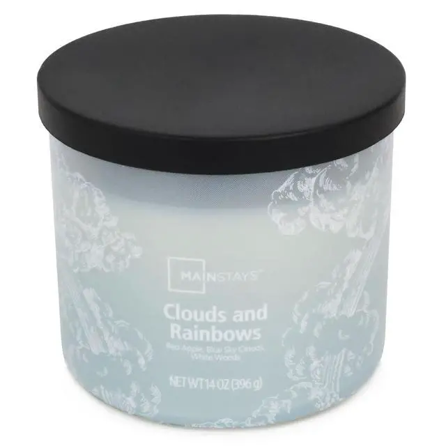 Alt view image 5 of 6 - Mainstays 3-Wick Clouds & Rainbows Scented Jar Candle, 14 oz