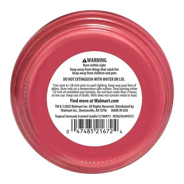 Alt view image 5 of 6 - Mainstays Tropical Serenade Scented 3-Wick Glass Jar Candle, 11.5 oz