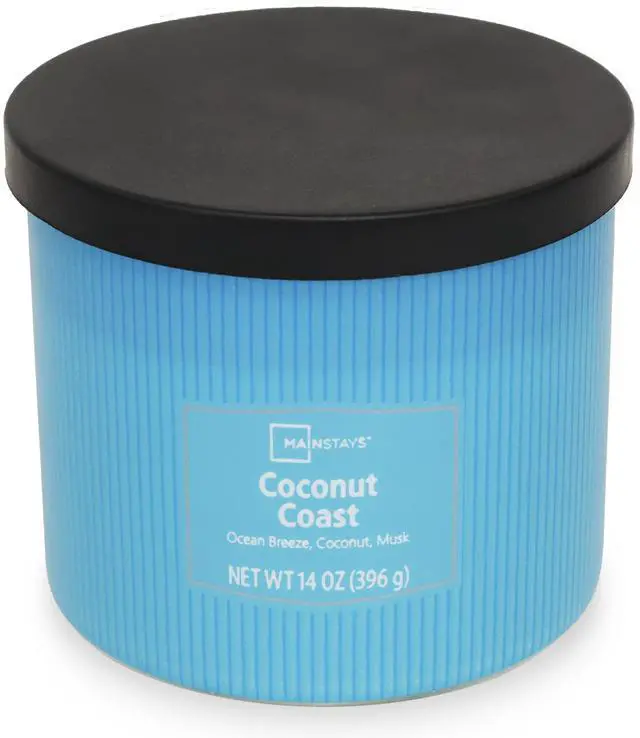 Alt view image 5 of 6 - Mainstays 3-Wick Textured Wrapped Candle, Coconut Coast Fragrance, 14 oz