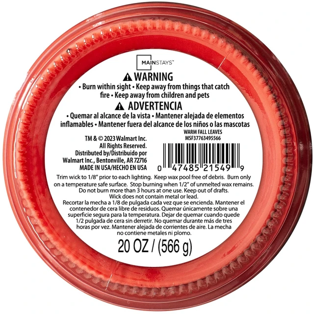 Alt view image 3 of 5 - Mainstays Warm Fall Leaves 3 Wick Candle, 20 oz
