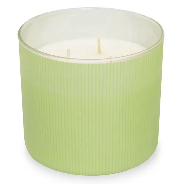 Alt view image 4 of 5 - Mainstays 3-Wick Textured Wrapped Candle, Cucumber Melon, 14 oz