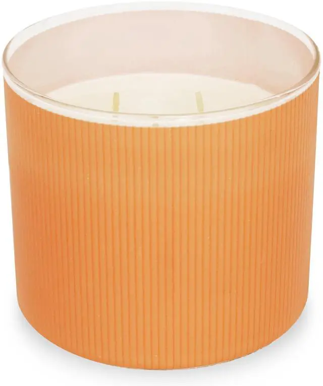 Alt view image 3 of 5 - Mainstays 3-Wick Textured Wrapped Candle, Lakeside Garden, 14 oz