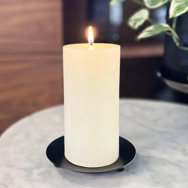 Alt view image 4 of 7 - Mainstays Pillar Candle, Single Wick, 3 in x 6 in, Unscented, Ivory