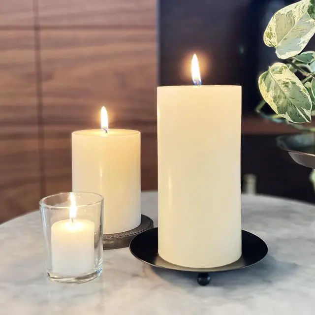 Alt view image 2 of 7 - Mainstays Pillar Candle, Single Wick, 3 in x 6 in, Unscented, Ivory