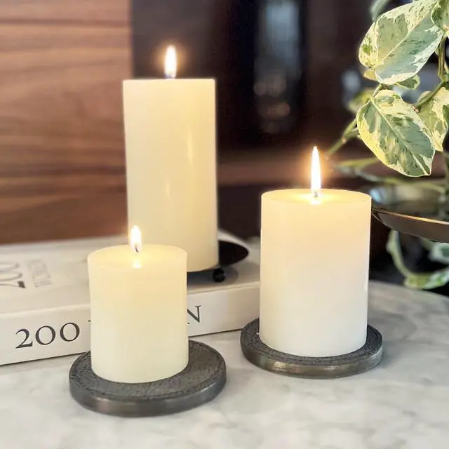 Alt view image 7 of 7 - Mainstays Pillar Candle, Single Wick, 3 in x 6 in, Unscented, Ivory